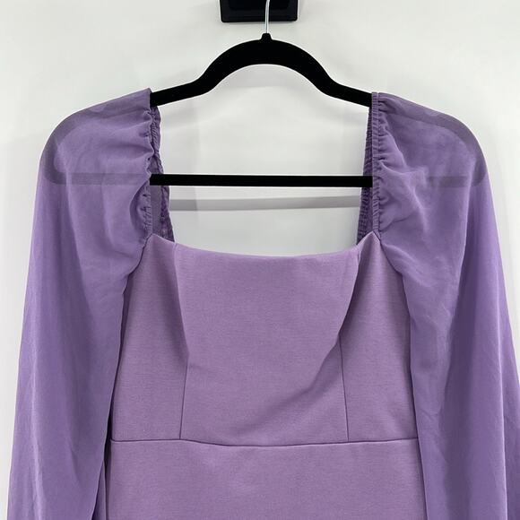 Lulus Delightful Love Lavender Lace Up Balloon Sleeve Mini Dress - Small - NWOT - Picture 3 of 10